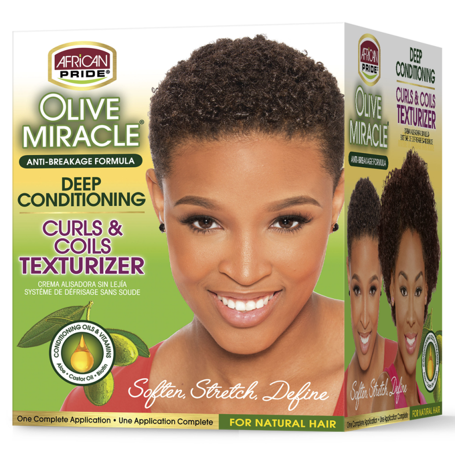 African Pride Olive Miracle Curls & Coils Texturiser Kit
