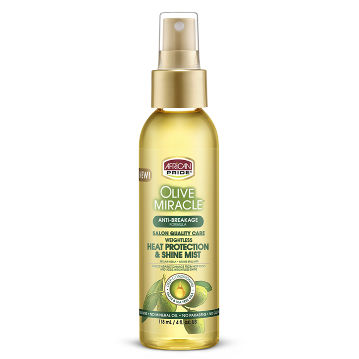 African Pride Olive Miracle Heat Protect & Shine Mist | Black Hair Care