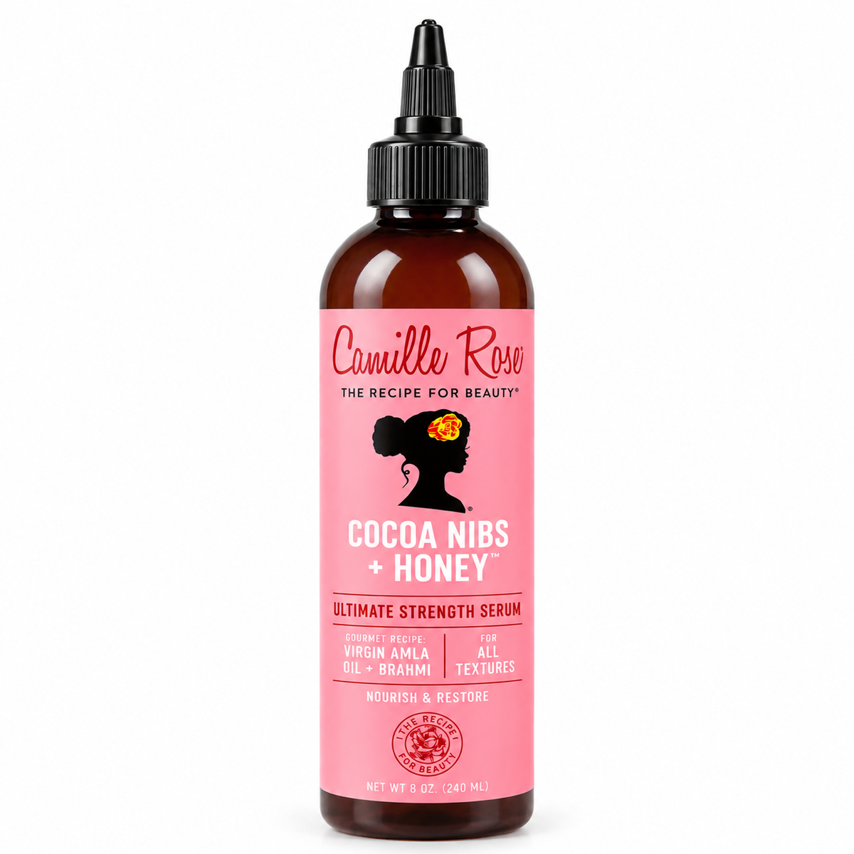 Camille Rose Cocoa Nibs and Honey Ultimate Strength Serum 240ml on clean white square