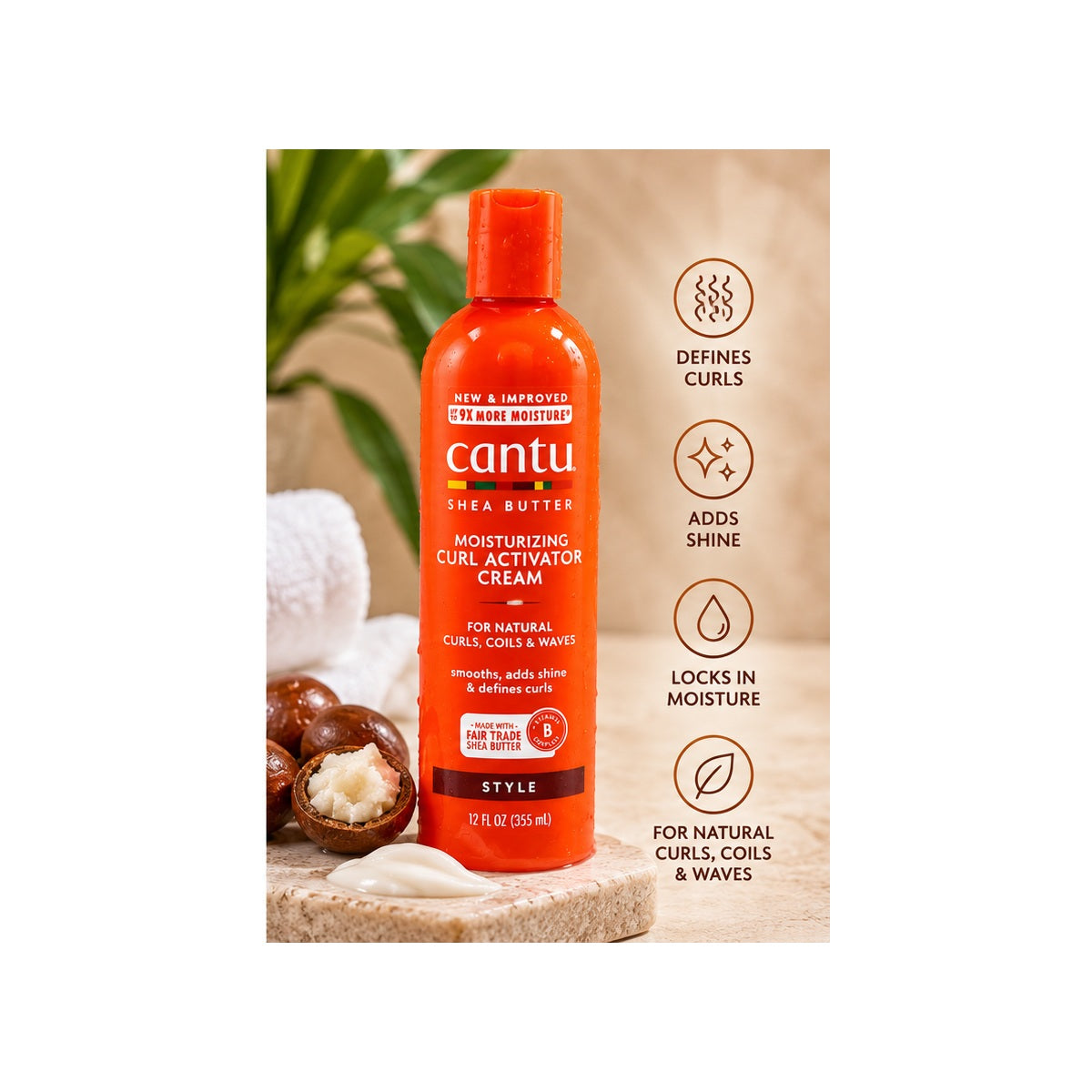 Cantu Moisturizing Curl Activator Cream 355ml shea butter lifestyle
