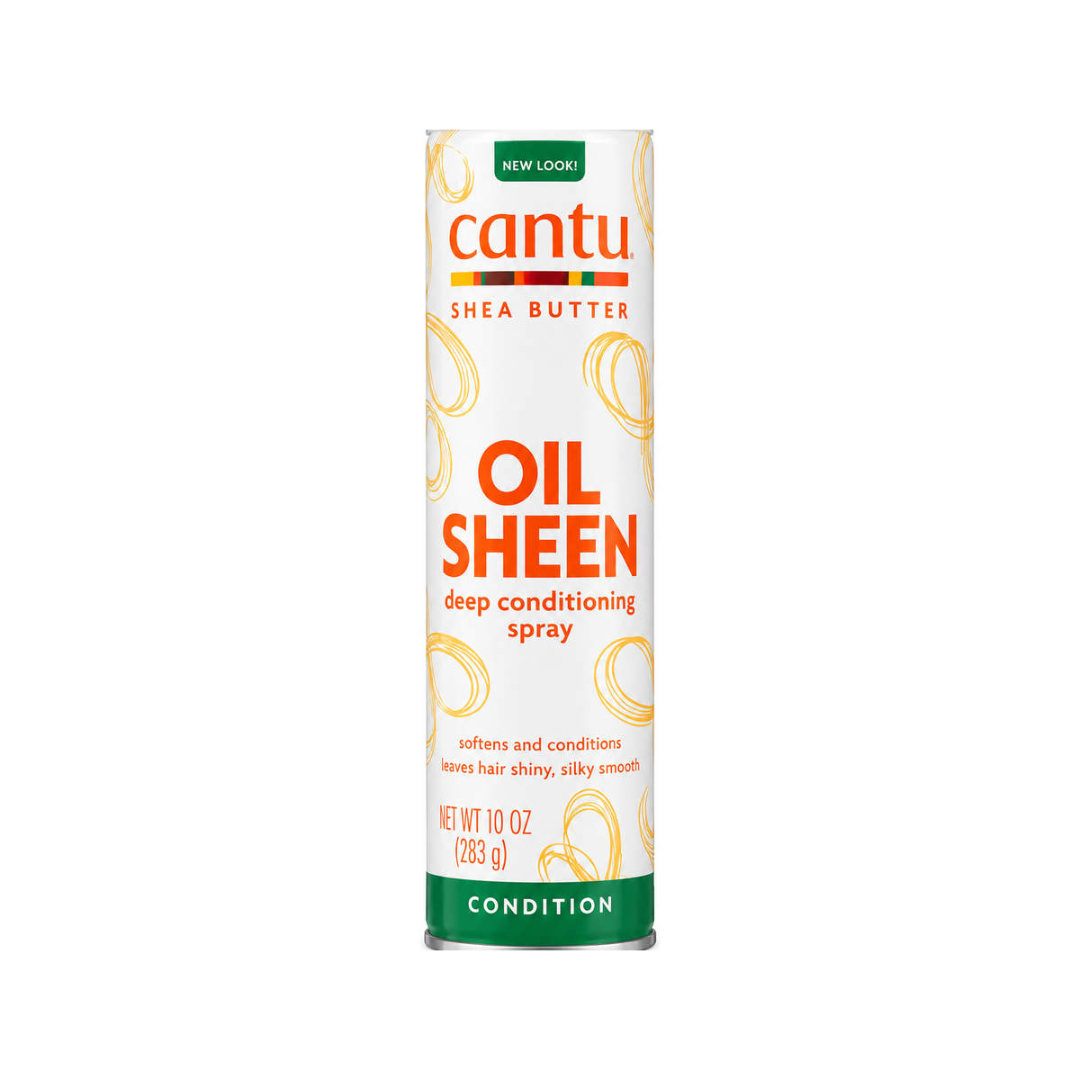 Cantu Shea Butter Oil Sheen Deep Conditioning Spray 283g on a balanced white square background