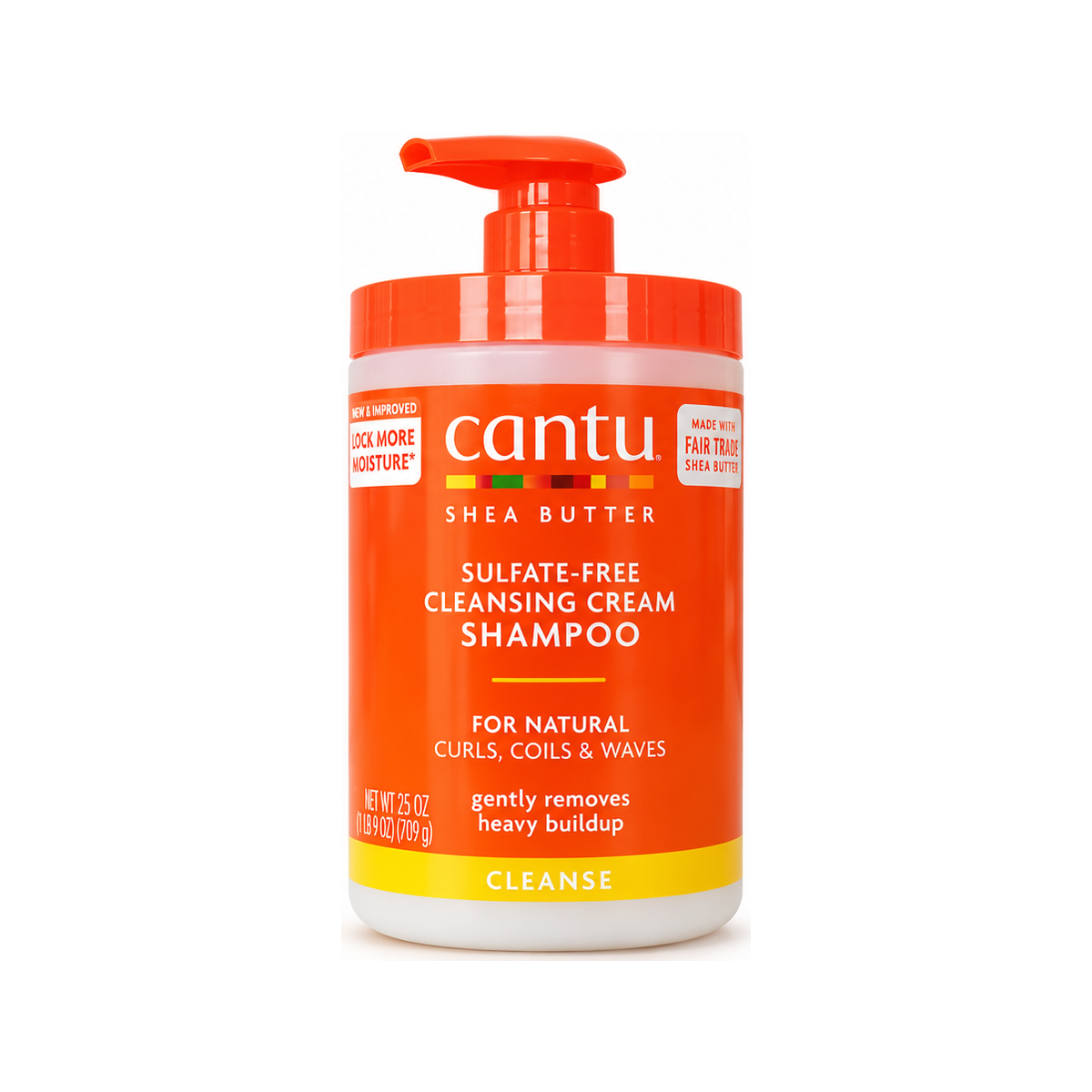Cantu Shea Butter Sulfate-Free Cleansing Cream Shampoo 709g (25oz) on a balanced white square background