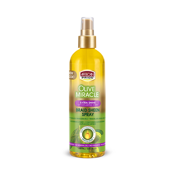 African Pride - Olive Miracle Extra Shine Braid Sheen Spray - 12 oz
