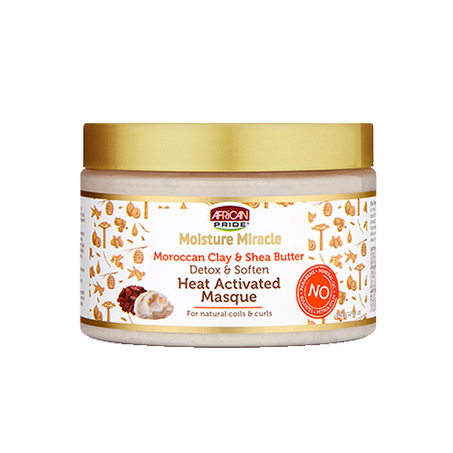 African Pride Moisture Miracle Moroccan Clay & Shea Butter Heat Activated Masque - 12oz