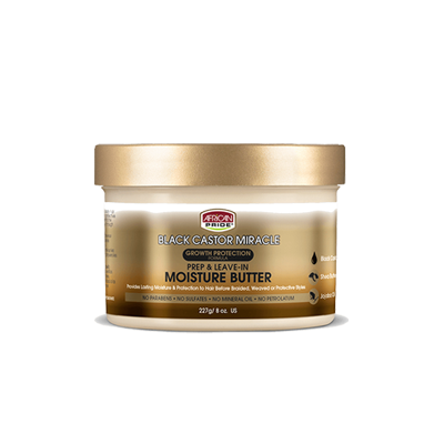 African Pride - Black Castor Miracle Prep & Leave-In Moisture Butter - 8 oz