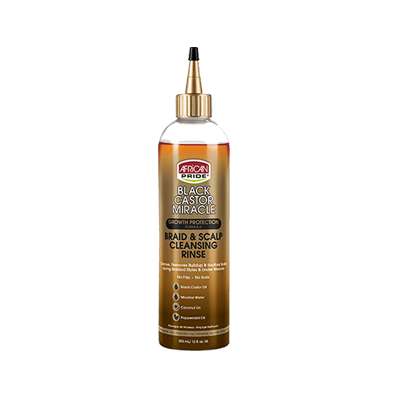 African Pride - Black Castor Miracle Braid & Scalp Cleansing Rinse - 12 oz