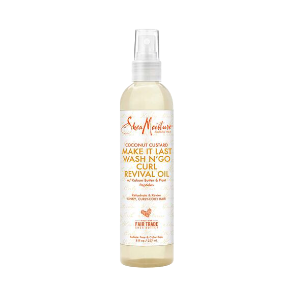 Shea Moisture Coconut Custard Make It Last Wash N' Go Curl Revival Oil; Shea Moisture Coconut Custard Curl Revival Oil; Shea Moisture Wash N' Go Curl Revival Oil