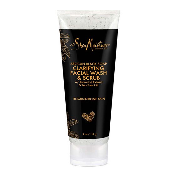 Shea Moisture - African Black Soap Clarifying Facial Wash & Scrub - 4 oz