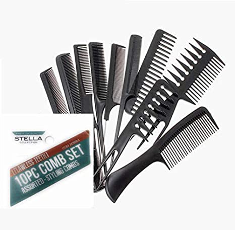 Stella Collection - 10 PC Comb Set (#24260BLA)