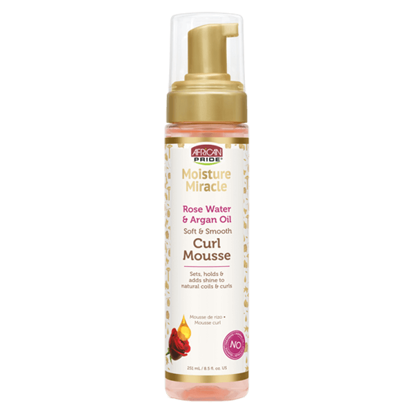 African Pride Moisture Miracle Rose Water & Argan Oil Curl Mousse 8.5oz