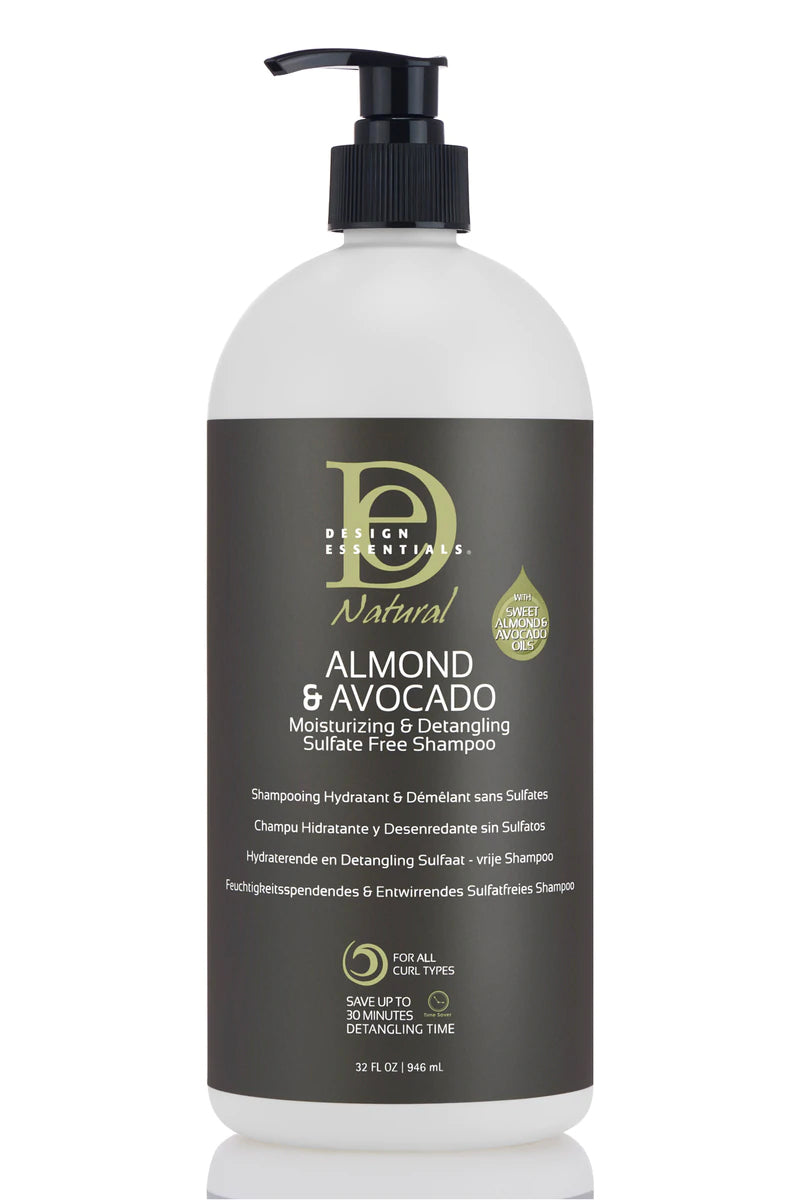 Design Essentials - Almond & Avocado Moisturizing & Detangling Sulfate Free Shampoo 32oz
