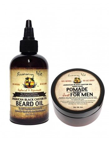 Sunny Isle - Jamaican Black Castor Oil Beard Oil & Pomade For Men Bundle - 4oz